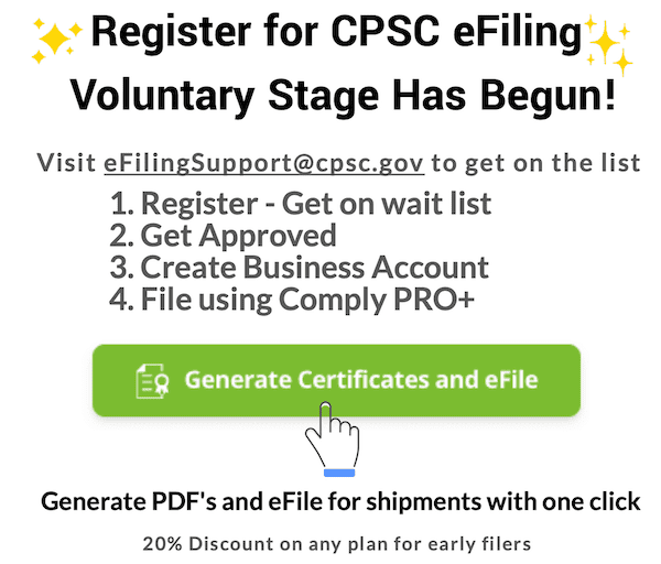 Get on the CPSC Voluntary eFiling List